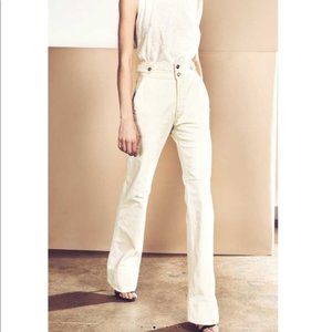 Current/Elliott Cream Flare Jeans